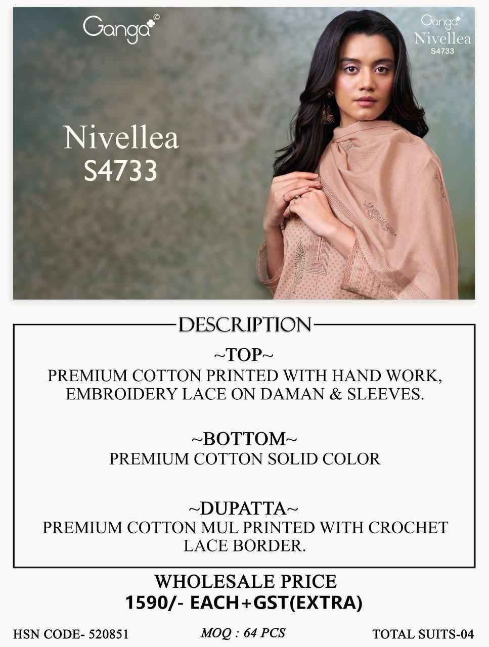 NIVELLEA 4733 Series By Ganga Fashion Beautiful Festive Suits Stylish Colorful Fancy Casual Wear & Ethnic Wear PREMIUM COTTON Dresses At Wholesale Price